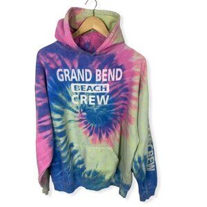 Exist Grand Bend Tie Dye Hooded‎ Sweatshirt Hoodie Pullover Bohemian Top Size XL
